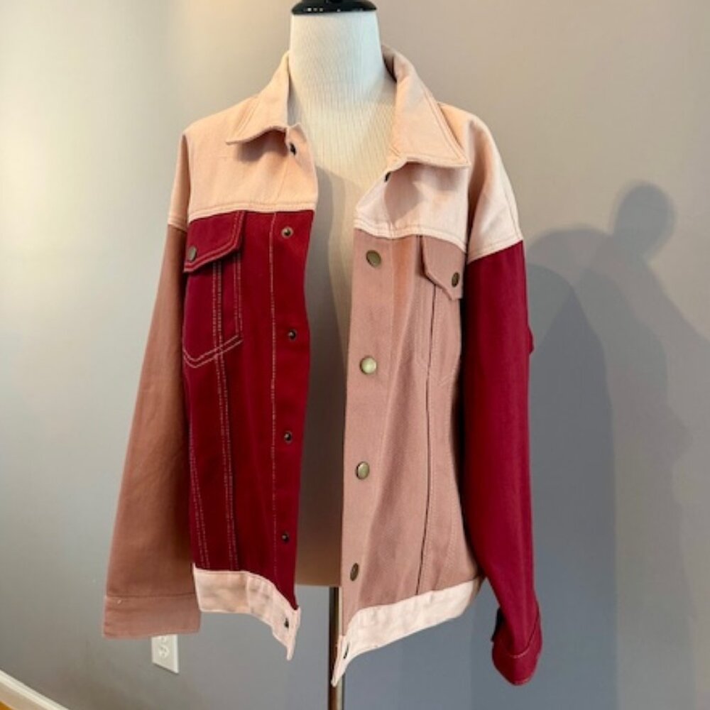 Multi color jean jacket size Medium